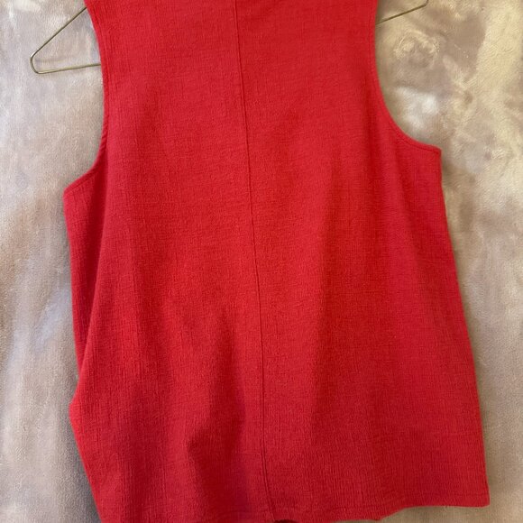 Old Navy Tie Front Red Button Down Blouse - Picture 3 of 3
